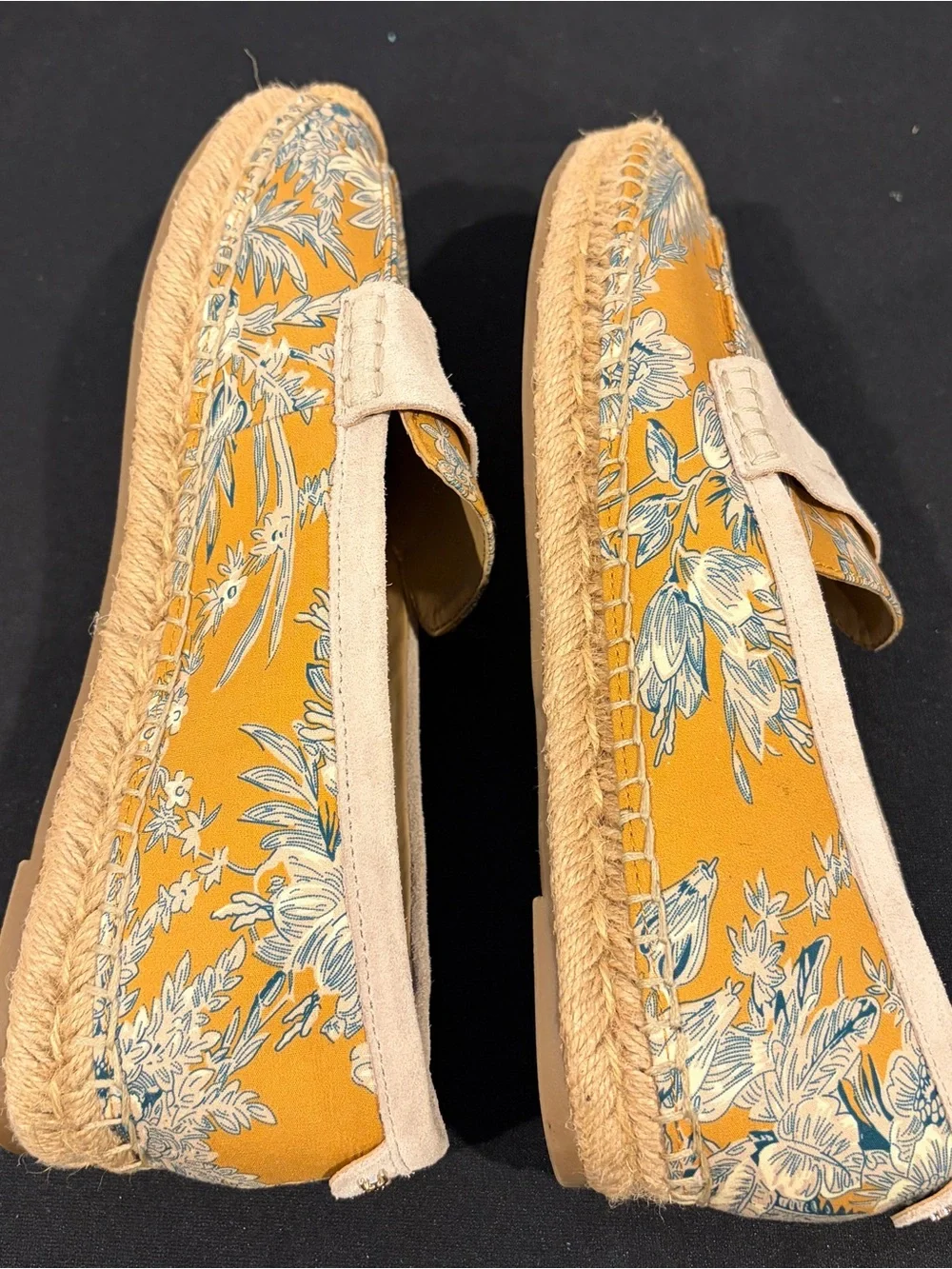 Sam Edelman Kai 2 Marigold Yellow Floral Espadrille Loafers Women's 8.5 M  NWOB